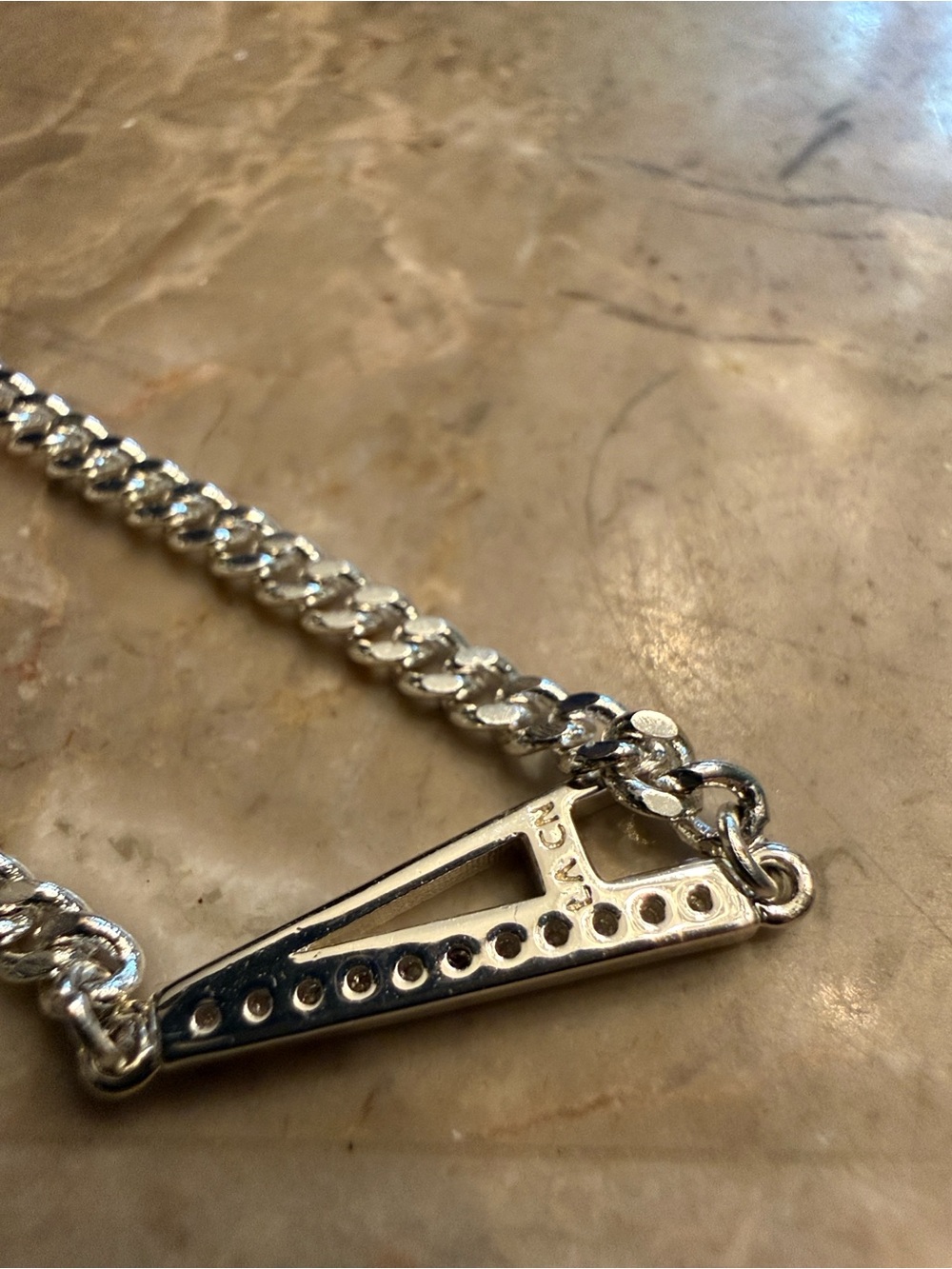 NWOT Unwritten Silvertone initial A cubic zirconia station bracelet - Picture 3 of 3